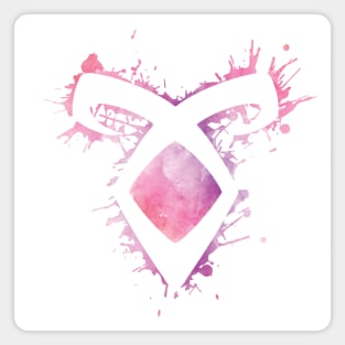 Shadowhunters rune / The Mortal Instruments - Angelic power rune voids and outline splashes (pink watercolour) - Clary, Alec, Izzy, Jace, Magnus - Malec Magnet